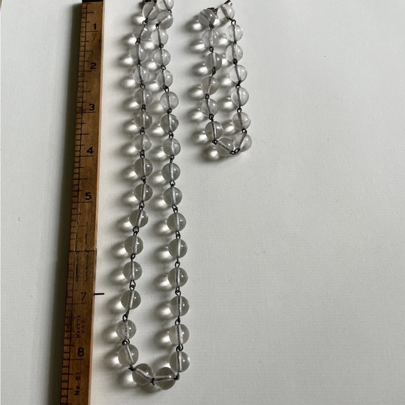 Antique rock crystal pool of light style necklace and...